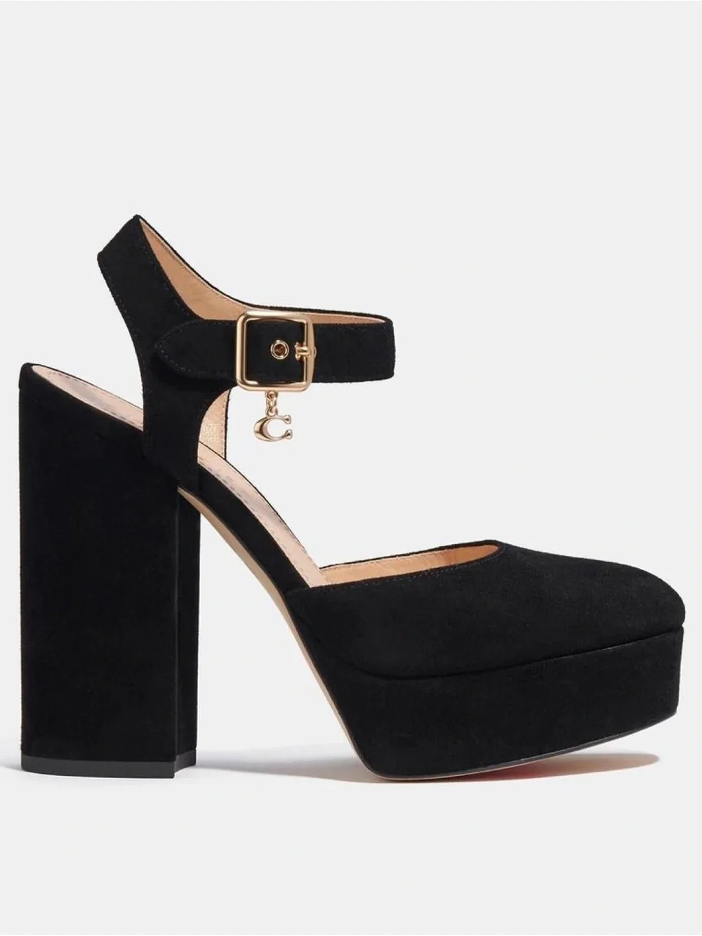 Coach Isabella Suede Black Platform Pump Heels Size 8.5